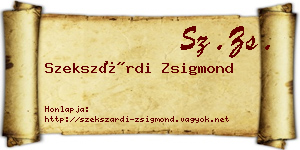 Szekszárdi Zsigmond névjegykártya