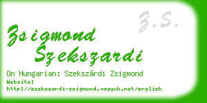 zsigmond szekszardi business card