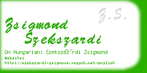 zsigmond szekszardi business card